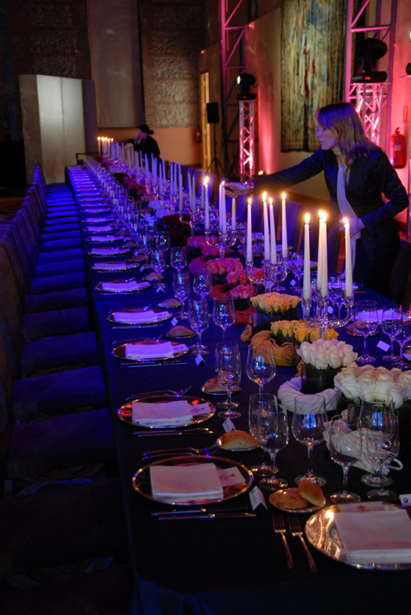 Gala COE table being lit